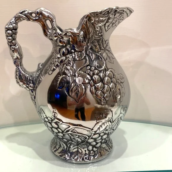 Arthur Court aluminum grape silver heavy pitcher - Picture 2 of 4